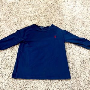 Boys Poloby Rauph Lauren navy blue long sleeve shirt